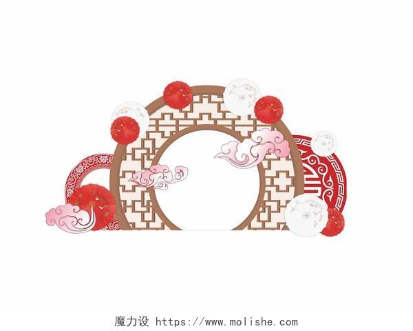 中式婚礼传统婚礼婚庆背景屏风矢量PNG素材
